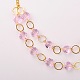 Pink Glass Beads Jewelry Sets SJEW-PJS332-2