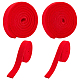 Benecreat 4 ロール 2 スタイル ウール フェルト リボン  中国のツィターマフラー用  サイレンサー  フラット  ファイヤーブリック  15~20x4mm  10 m /ロール  2ロール/スタイル AJEW-BC0003-26-1