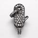 Brass Micro Pave Cubic Zirconia Lobster Claw Clasps ZIRC-G095-57B-1