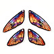 透明樹脂ウィングペンダントセット  金箔  蝶の羽のチャーム  シエナ  29.5~39.5x14.5x2.5mm  穴：0.8mm  2のペア/セット RESI-TAC0021-01D-4