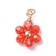 10 pendentif en perles de verre opaques de 10 couleurs. PALLOY-JF02581-01-3