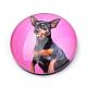 冷蔵庫用マグネット ガラス製子犬装飾  犬の写真模様のフラットラウンド  ミックスカラー  25x9~10.5mm GGLA-Q051-25mm-080-2