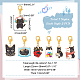 Décorations de pendentif en émail en alliage de chat noir HJEW-AB00368-2