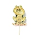 Frog with Bowknot Enamel Pin with Rhinestone JEWB-D011-04KCG-2