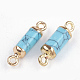 Electroplate Synthetic Turquoise Links connectors G-S344-01A-2