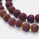 Electroplate Natural Druzy Agate Beads Strands G-G708-10mm-02-3