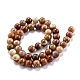 Chapelets de perles en bois pétrifié naturel G-O199-06B-3