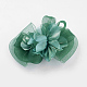 魅惑的な結婚式の花のヘアアクセサリー鉄ワニのヘアクリップ  プラスチックNETスレッドコード付き  ミディアムシーグリーン  22x16cm X-OHAR-A001-53H-1