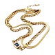 304 Stinless Steel Herringbone & Cuban Link Chains Double Layered Necklaces NJEW-H024-01G-2