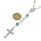 Collar de cuentas de rosario de perlas de vidrio NJEW-TA00082-02-4
