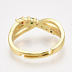 調節可能な真鍮製マイクロパヴェジルコニア製指輪  ゴールドカラー  サイズ8  18mm RJEW-S044-003-3