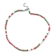 Collana con perline rotonde finte perle di vetro NJEW-JN04464-3