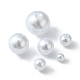 5スタイルabsプラスチック模造真珠ビーズ  ラウンド  ホワイト  4~12mm  穴：1.6~2.3mm  690個/袋 KY-FS0001-05-3