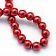 Baking Painted Pearlized Glass Pearl Round Bead Strands HY-Q330-8mm-51-4