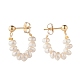 Orecchini pendenti per donna con anello di perle naturali e perline EJEW-TA00054-4