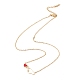 Enamel Gesture Heart Pendant with 304 Stainless Steel Cable Chains for Women NJEW-P262-04G-2
