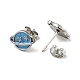 Enamel Planet with Star Stud Earrings with 316 Surgical Stainless Steel Pins EJEW-A081-06P-3