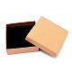 クラフト紙のアクセサリー箱  中に黒いスポンジを入れて  正方形  バリーウッド  3-5/8x3-5/8x1-1/8インチ（9.2x9.2x3cm） CON-WH0080-33B-2