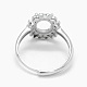 925 componentes de anillo de dedo de garra de diamante de imitación de plata esterlina STER-E061-33P-4