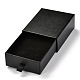 長方形の紙の引き出しボックス  黒のスポンジとポリエステルロープ付き  ブレスレットとリング用  ブラック  9.2x7.4x3.5cm CON-J004-02A-05-3