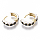 Brass Huggie Hoop Earrings EJEW-S209-05A-4