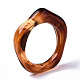 透明樹脂指輪  天然石風  サドルブラウン  usサイズ6 3/4(17.1mm) RJEW-T013-001-F02-6