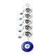 Vidrio azul turco mal de ojo colgante decoración HJEW-I008-04AS-1
