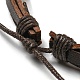 6Pcs 6 Style Adjustable Braided Imitation Leather Cord Bracelet Set with Waxed Cord for Men BJEW-F458-12-5
