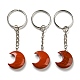 Porte-clés pendentif lune en pierres précieuses naturelles et synthétiques reiki KEYC-P015-01P-2
