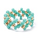 4 pièces 4 couleurs perles de rocaille en verre tressées bagues ensemble pour les femmes RJEW-JR00419-5