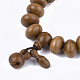 Bracelets de perle de mala en bois BJEW-T009-13A-2