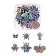 12Pcs 6 Style Insects Themed Alloy Pendants FIND-LS0001-02-2