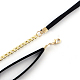 Faux suède cordon choker colliers avec ton or perles tube de laiton NJEW-R235-60-3