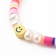 Handmade Polymer Clay Heishi Beaded Stretch Bracelets X-BJEW-JB06143-05-2