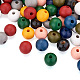 220Pcs 11 Colors Painted Natural Wood European Beads WOOD-TA0001-54-3