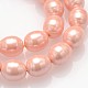 Un poli chapelets de perles coquille de nacre ovale grade A BSHE-F0010A-03A-1
