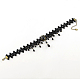 Dentelle vintage choker de style gothique colliers avec des accessoires en alliage et des perles de verre NJEW-R227-66-2