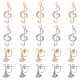 Superfindings 20 pz 4 stile cremagliera fascini di placcatura pendenti in lega di strass platino dorato strumenti di nota musicale fascini scintillanti strass fascini per la creazione di gioielli ALRI-FH0001-15-1