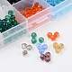 1scatola perle di vetro turno 15 colori GLAA-X0011-01-4