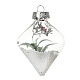 透明なプラスチックの充填可能なボールペンダントの装飾  クリスマスツリーの吊り下げ飾り  ティアドロップ  106x82mm XMAS-PW0002-04L-1