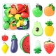 20個10スタイル不透明樹脂ペンダント  プラチナトーンの鉄ループ付き  模造食品  野菜と果物の魅力  ミックスカラー  15~41x12~21x12~20mm  穴：2mm  2個/スタイル RESI-FS0001-35-1