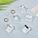 Sunnyclue 8pcs présentoirs d'anneaux acryliques carrés RDIS-SC0001-03-4