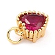 Real 18K Gold Plated Brass Inlaid Cubic Zirconia Charms ZIRC-L100-074G-06-4