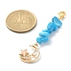 Décorations de pendentif en perles de puces turquoise synthétiques HJEW-JM01194-3
