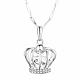 Collier pendentif couronne en argent sterling Tinysand TS-N312-GS-16-1