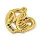 Ion Plating(IP) Real 18K Gold Plated 304 Stainless Steel Rhinestone Pendants STAS-P341-09G-01-2