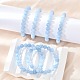 Bracciali elasticizzati con perline di giada bianca naturale e tinta&nbsp;BJEW-K212-B-018-4