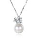 925 Sterling Silver Pearl  Pendant Necklaces NJEW-BB30760-8