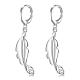 Beautiful Design Silver Color Plated Brass Leaf Dangle Earrings EJEW-BB00702-1
