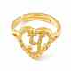 Real 18K Gold Plated Brass Alphabet Adjustable Rings RJEW-M139-18Y-2